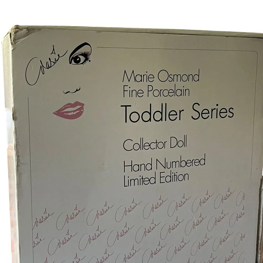 Vintage Marie Osmond Porcelain Toddler Series Doll Floral Dress Jewelry Boxed